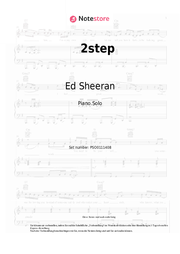 Noten Ed Sheeran, Lil Baby - 2step - Klavier.Solo