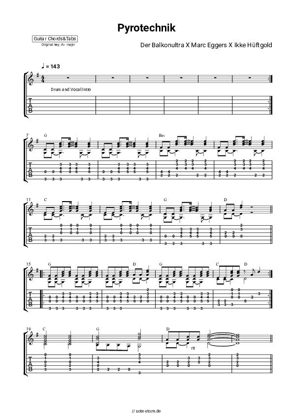Akkorde Balkonultra, Marc Eggers, Ikke Huftgold - Pyrotechnik - Gitarren.Akkorde&Tabas