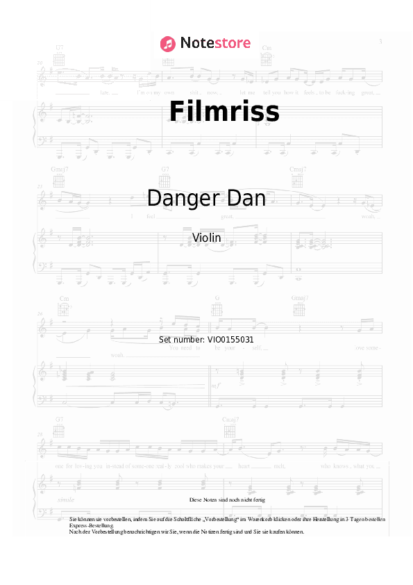 Noten Danger Dan, Antilopen Gang - Filmriss - Violine