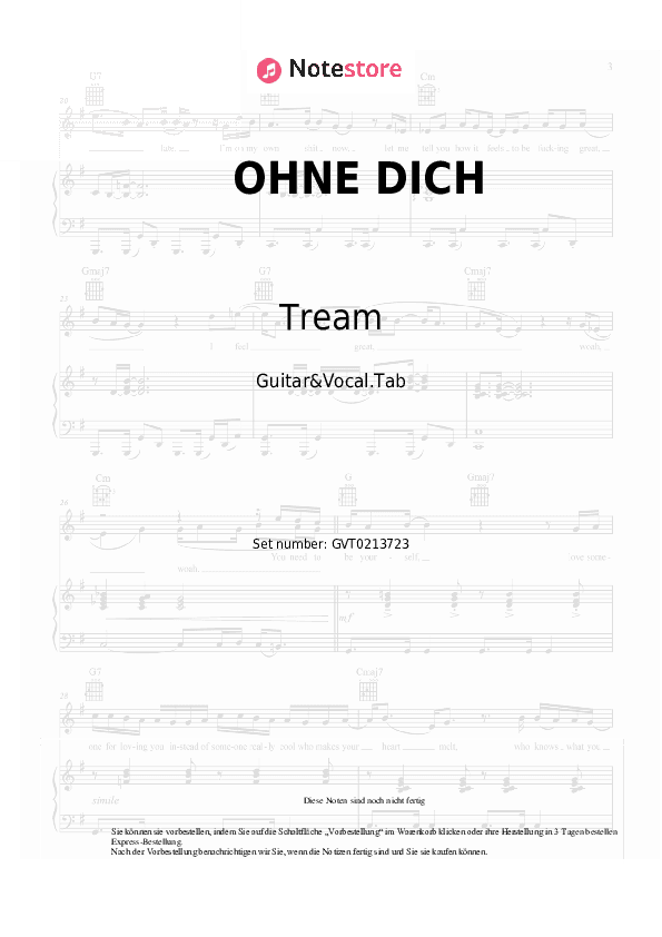 Akkorde und Gesang Tream, KATI K, FiNCH - OHNE DICH - Gitarre&Gesang.Tabs