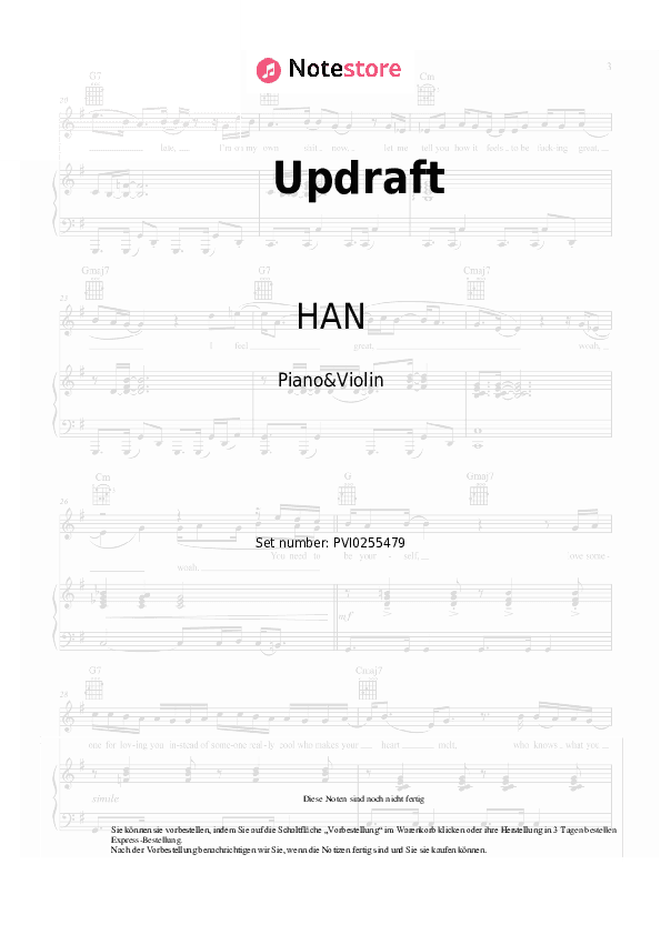 Noten HAN - Updraft - Klavier&Geige