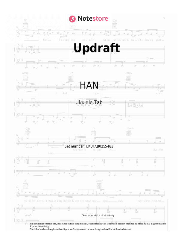 Noten HAN - Updraft - Ukulele.Tabs