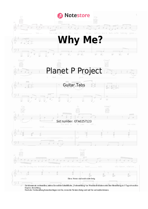 Tabs Planet P Project - Why Me? - Gitarre.Tabs
