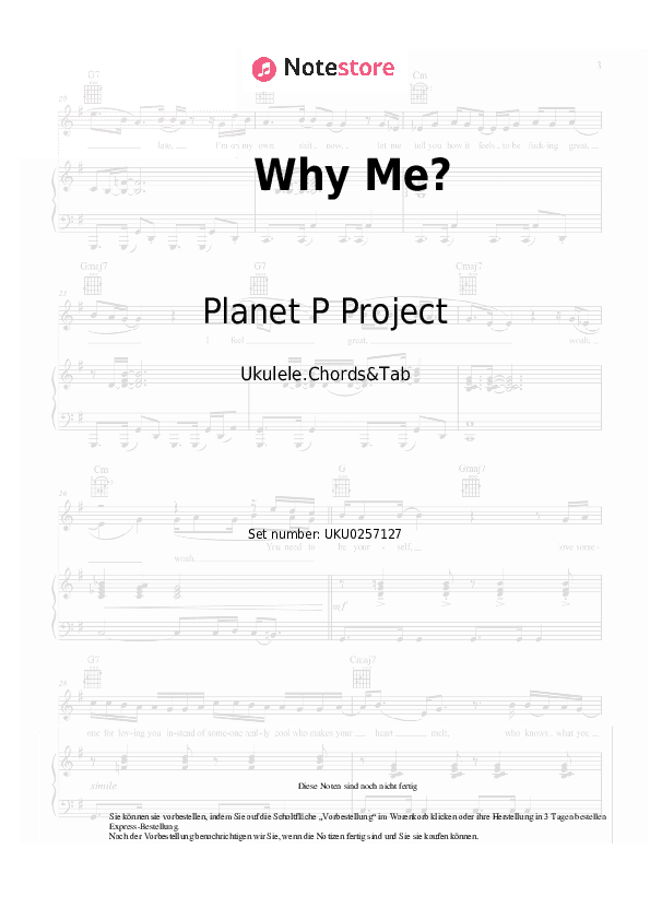 Noten Planet P Project - Why Me? - Ukulele.Akkorde&Tabs