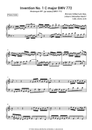 Noten, Akkorde Johann Sebastian Bach - Invention No. 1 C major BWV 772