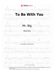 Noten, Akkorde Mr. Big - To Be With You