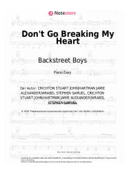 Noten, Akkorde Backstreet Boys - Don't Go Breaking My Heart