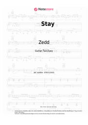 Noten, Akkorde Zedd, Alessia Cara - Stay