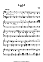 Noten, Akkorde Edvard Grieg - Lyric Pieces, op.47. No. 3 Melody