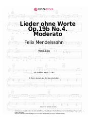 Noten, Akkorde Felix Mendelssohn - Lieder ohne Worte Op.19b No.4. Moderato
