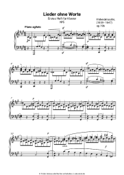Noten, Akkorde Felix Mendelssohn - Lieder ohne Worte Op.19b No.5. Poco agitato