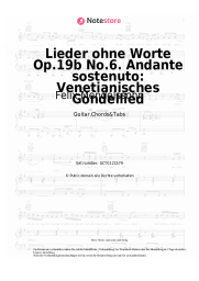 Noten, Akkorde Felix Mendelssohn - Lieder ohne Worte Op.19b No.6. Andante sostenuto: Venetianisches Gondellied