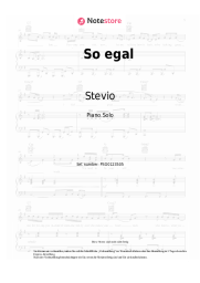 Noten, Akkorde Stevio, Glasperlenspiel, Basti Stein - So egal