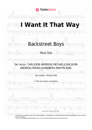 Noten, Akkorde Backstreet Boys - I Want It That Way