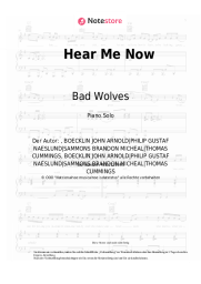 Noten, Akkorde Bad Wolves, DIAMANTE - Hear Me Now