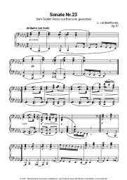 Noten, Akkorde Ludwig van Beethoven - Piano Sonata Op. 57 No. 23 (Appassionata) II. Andante con moto