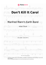 Noten, Akkorde Manfred Mann's Earth Band - Don’t Kill It Carol