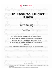 Noten, Akkorde Brett Young - In Case You Didn't Know