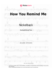 Noten, Akkorde Nickelback - How You Remind Me