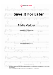 Noten, Akkorde Eddie Vedder - Save It For Later
