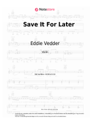 Noten, Akkorde Eddie Vedder - Save It For Later