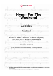 Noten, Akkorde Coldplay - Hymn For The Weekend