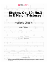 Noten, Akkorde Frederic Chopin - Etudes, Op. 10: No.3 in E Major 'Tristesse'