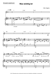 Noten, Akkorde Udo Jürgens - Was wichtig ist
