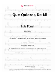 Noten, Akkorde Luis Fonsi - Que Quieres De Mi