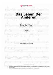 Noten, Akkorde Nachtblut - Das Leben Der Anderen
