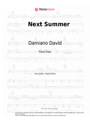 Noten, Akkorde Damiano David - Next Summer