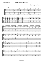 Noten, Akkorde Die Draufgänger, Hannah - Hallo kleine maus