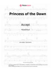 Noten, Akkorde Accept - Princess of the Dawn