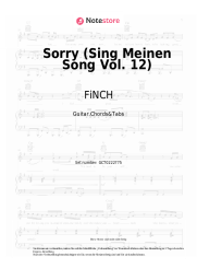 Noten, Akkorde FiNCH - Sorry (Sing Meinen Song Vol. 12)