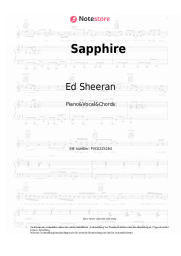 Noten, Akkorde Ed Sheeran - Sapphire