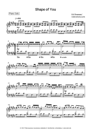 Noten, Akkorde Ed Sheeran - Shape of You