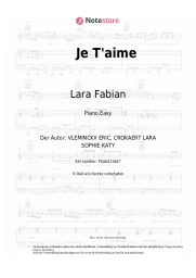 Noten, Akkorde Lara Fabian - Je T'aime