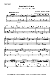 Noten, Akkorde Wolfgang Amadeus Mozart - Rondo alla turca