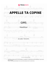 Noten, Akkorde GIMS - APPELLE TA COPINE