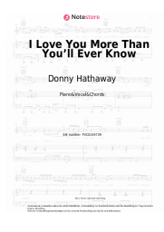 Noten, Akkorde Donny Hathaway - I Love You More Than You’ll Ever Know