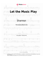 Noten, Akkorde Shannon - Let the Music Play