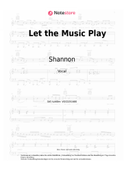 Noten, Akkorde Shannon - Let the Music Play
