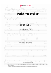 Noten, Akkorde brux XTN - Paid to exist