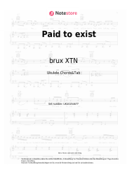 Noten, Akkorde brux XTN - Paid to exist