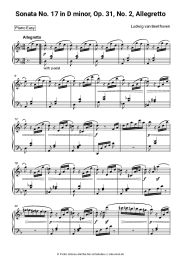 Noten, Akkorde Ludwig van Beethoven - Sonata No. 17 in D minor, Op. 31, No. 2, Allegretto