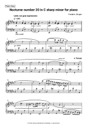 Noten, Akkorde Frederic Chopin - Nocturne number 20 in C sharp minor, B.49