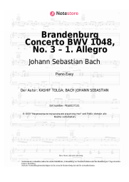 Noten, Akkorde Johann Sebastian Bach - Brandenburg Concerto BWV 1048, No. 3 – 1. Allegro