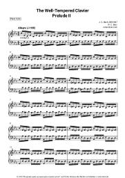 Noten, Akkorde Johann Sebastian Bach - Prelude and Fugue in C minor, BWV 847