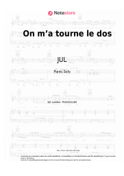 Noten, Akkorde JUL, Loredana - On m’a tourne le dos