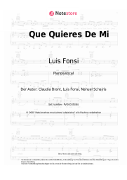Noten, Akkorde Luis Fonsi - Que Quieres De Mi